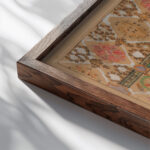 Projekt dekoracji malarskiej sklepienia katedry Wniebowziecia Matki Boskiej w Plocku 1901 Jozef Mehoffer close up dark wood mockup