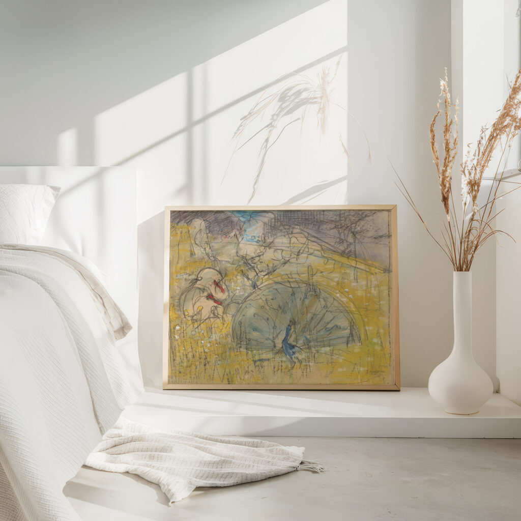 Pronkende pauw en twee kalkoenen 1873 1917 Theo van Hoytema 4 mockup