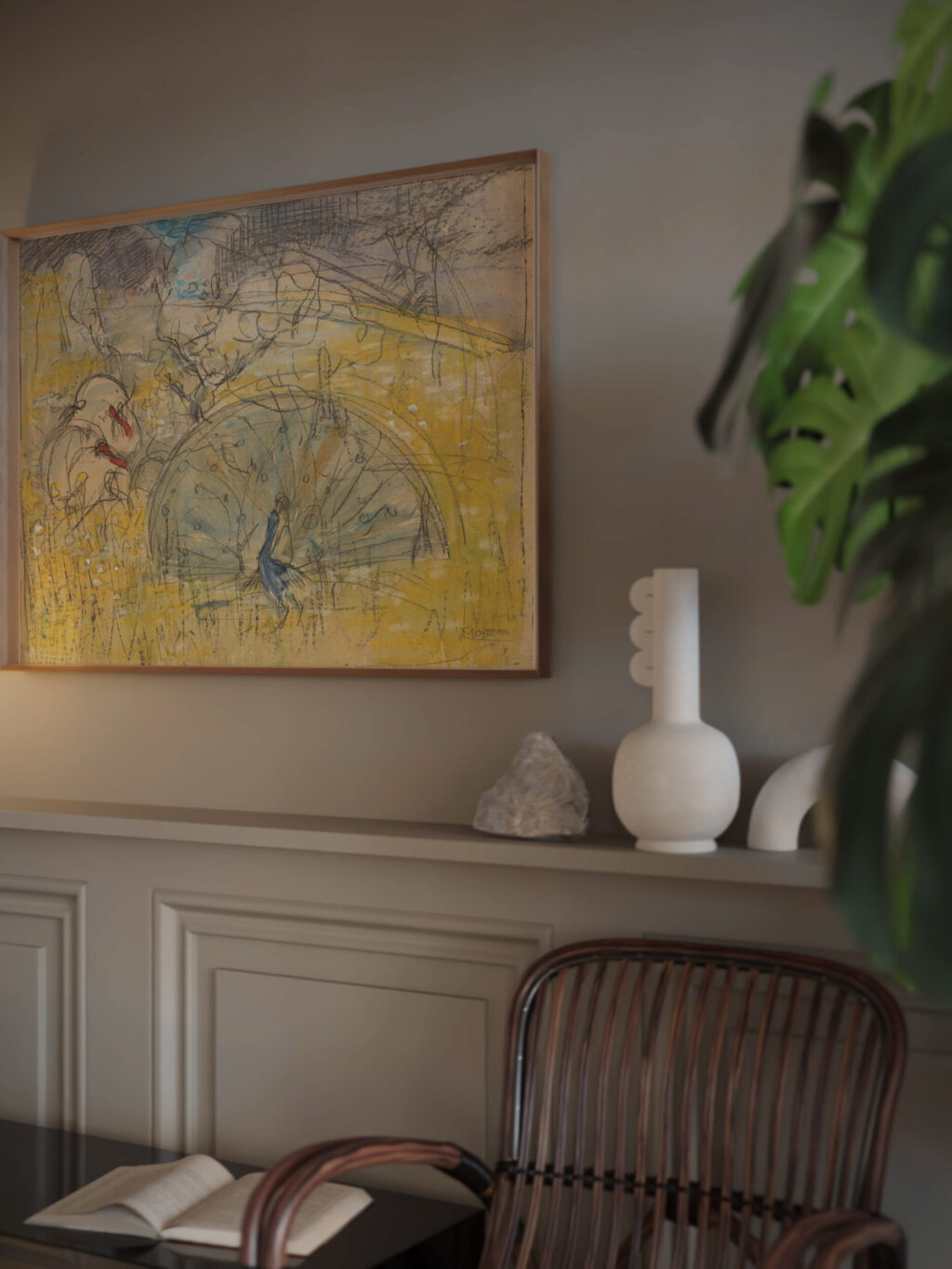 Pronkende pauw en twee kalkoenen 1873 1917 Theo van Hoytema video mockup