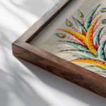 Proof of Design for a Printed Textile 1800–1820 Unknown close up dark wood mockup