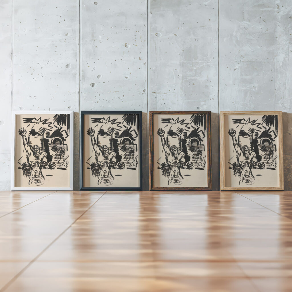 Protest 1943–1944 Arnold Peter Weisz Kubincan framed posters mockup