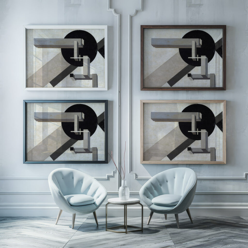 Proun 1D 1919 El Lissitzky framed posters mockup