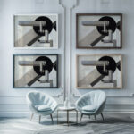 Proun 1D 1919 El Lissitzky framed posters mockup