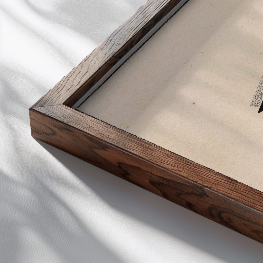 Proun 3A 1922 El Lissitzky close up dark wood mockup