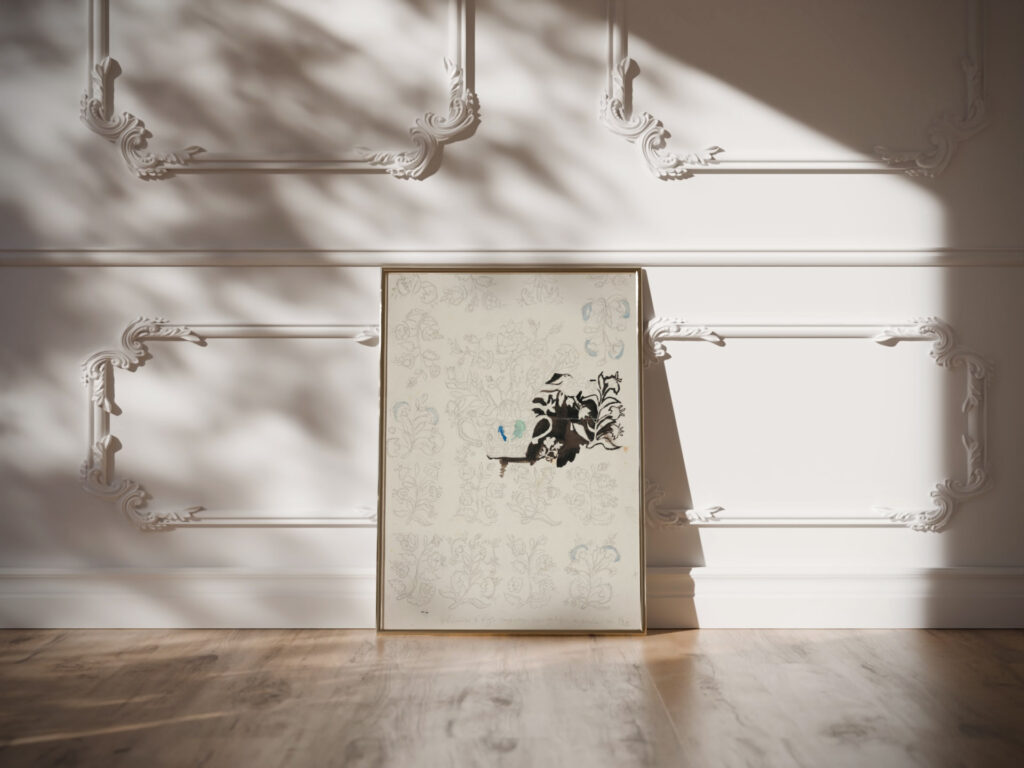 Przerys wzoru z kilimu ukrainskiego 1934 Sofija Paraszczuk 2 video mockup