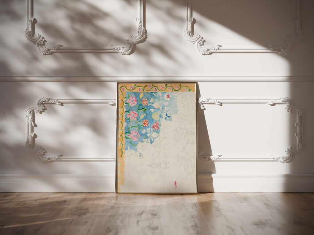 Przerys wzoru z kilimu ukrainskiego 1934 Sofija Paraszczuk video mockup