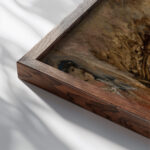Przy stole 1919 Tadeusz Makowski close up dark wood mockup