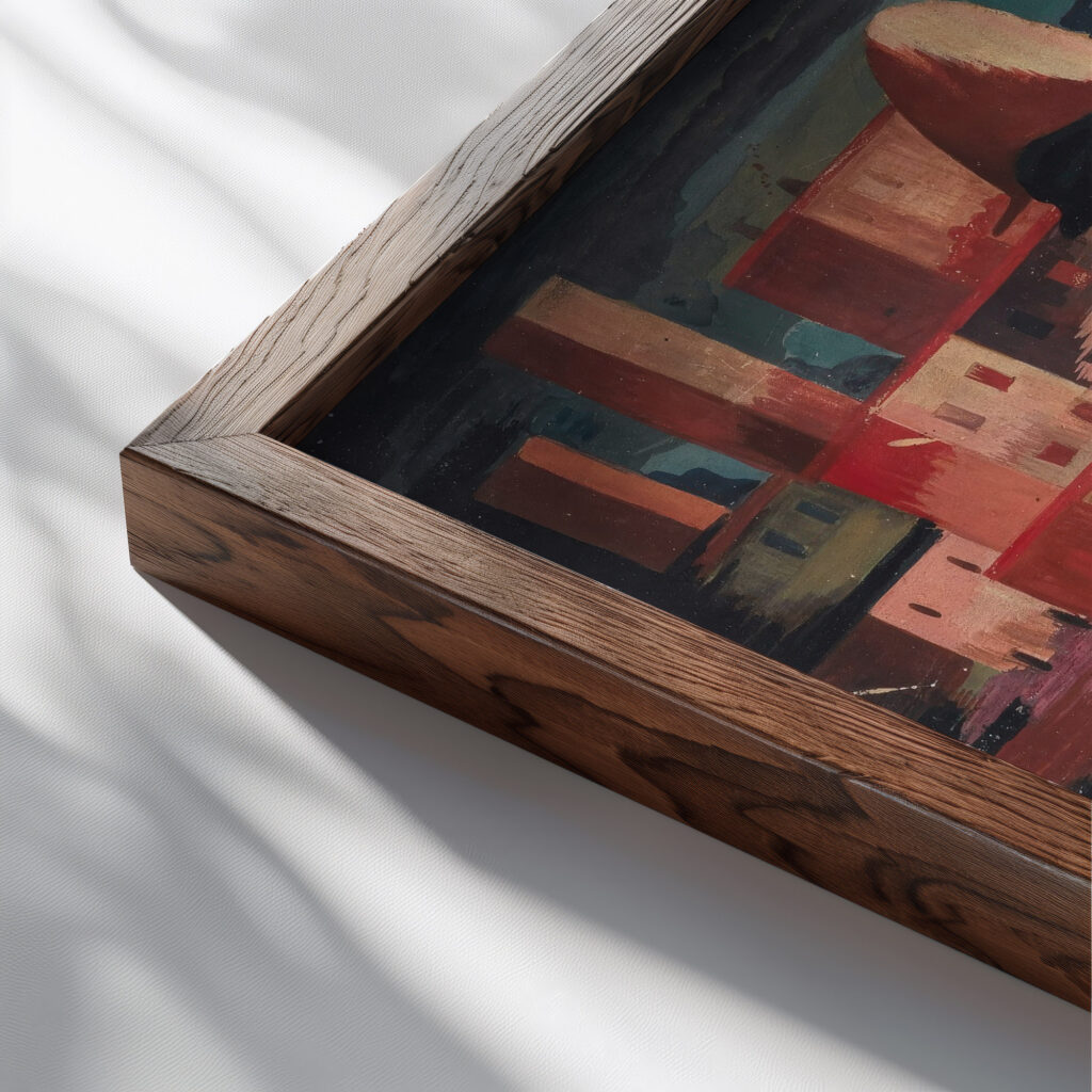 Pulcinella Alexandra Exter close up dark wood mockup