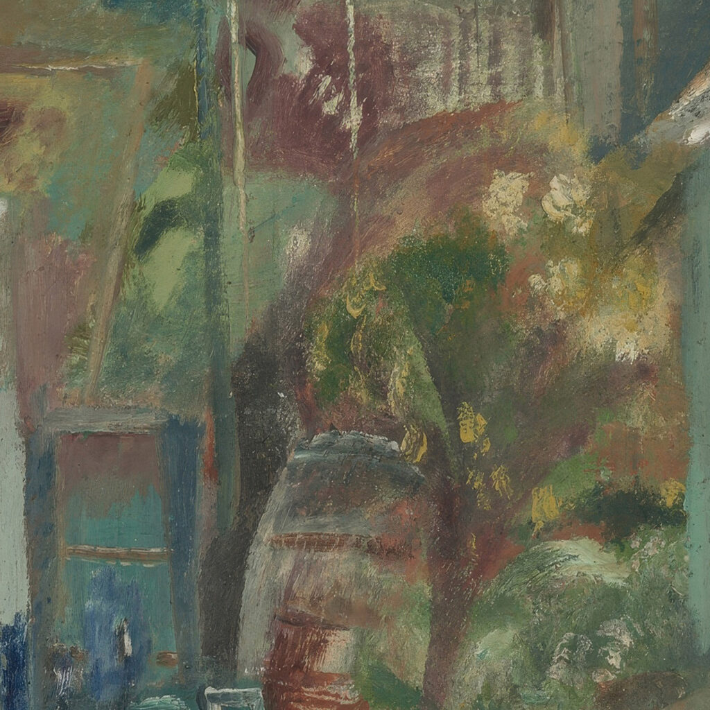 Purbeck courtyard early afternoon 1944 Frances Hodgkins 8 mockup