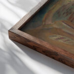 Purbeck courtyard early afternoon 1944 Frances Hodgkins close up dark wood mockup