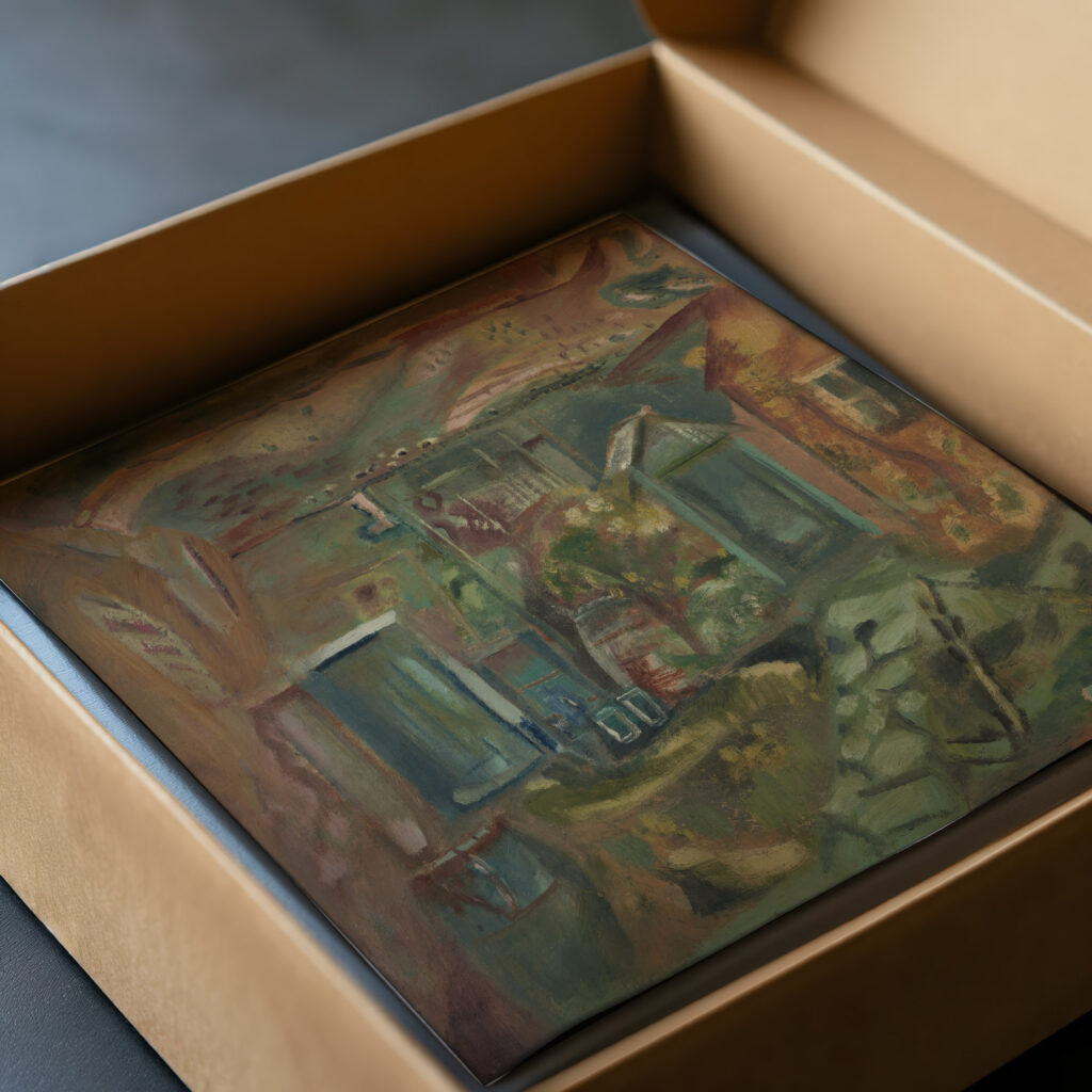 Purbeck courtyard early afternoon 1944 Frances Hodgkins video mockup