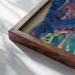 Purple Hills George Luks close up dark wood mockup