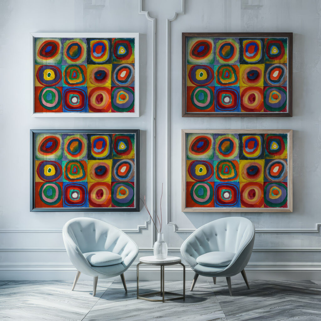 Quadrate mit konzentrischen Ringen 1913 Wassily Kandinsky framed posters mockup