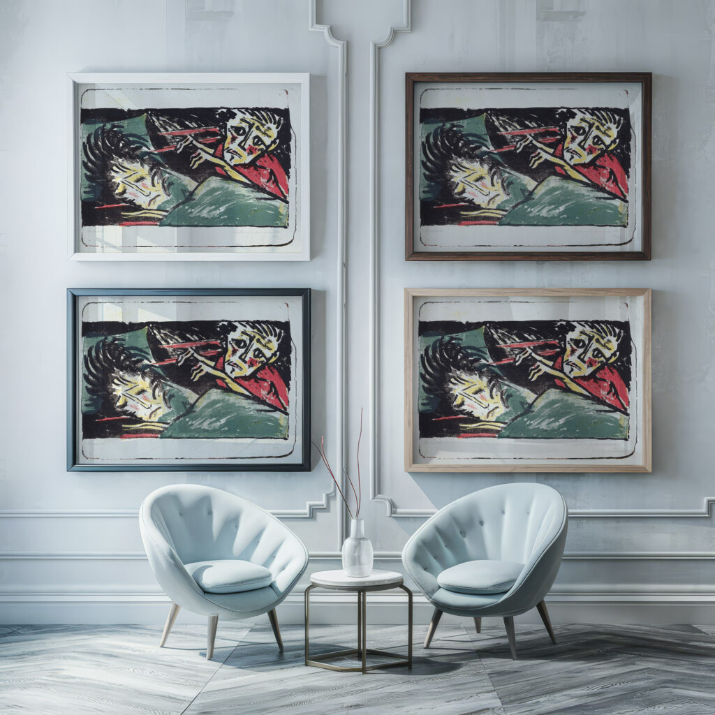 Qual Torment 1920 1921 Walter Gramatte framed posters mockup