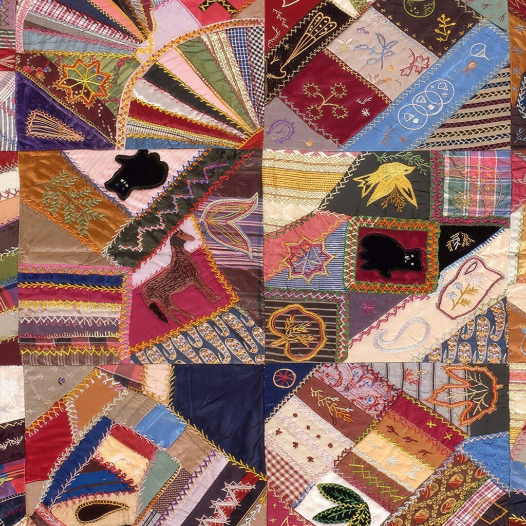 Quilt Top Crazy pattern ca 1885 Unknown 8 mockup