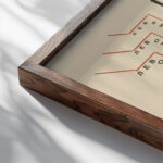 R.S.F.S.R. 1923 El Lissitzky close up dark wood mockup