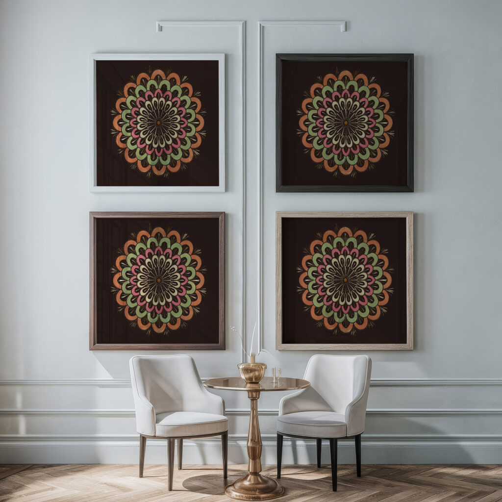 Radiating Raindrop Pattern ca. 1780 Unknown framed posters mockup