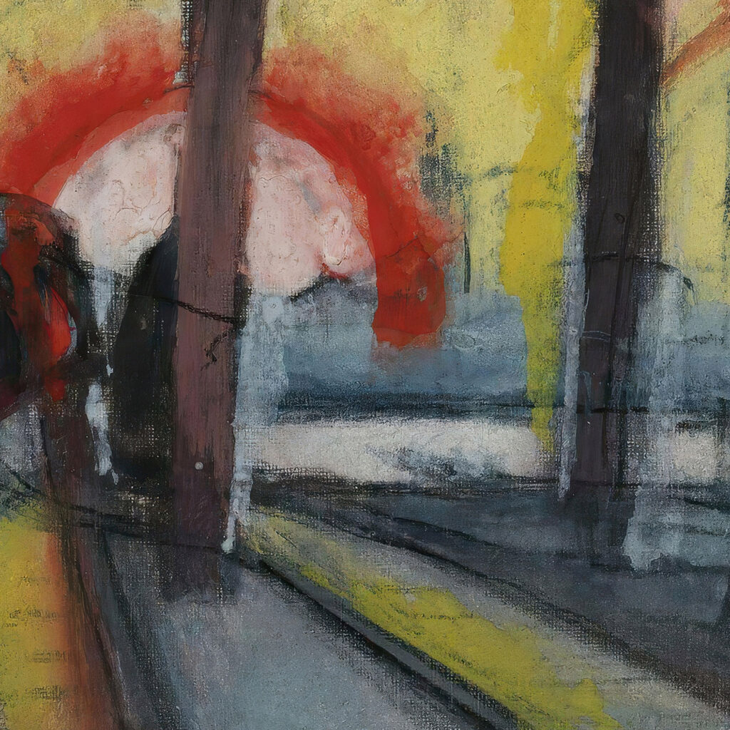 Railroad Tracks Cityscape With Sun 1927 Oscar Bluemner 8 mockup