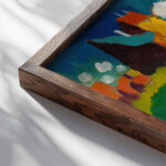 Railway near Murnau 1909 Wassily Kandinsky close up dark wood mockup