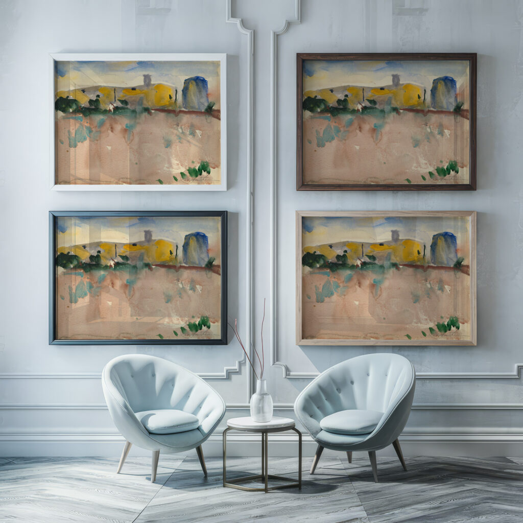 Ranch House at Evening 1928 Charles Webster Hawthorne framed posters mockup