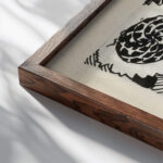 Reclameontwerp voor zonneschermen 1919 08 Reijer Stolk close up dark wood mockup