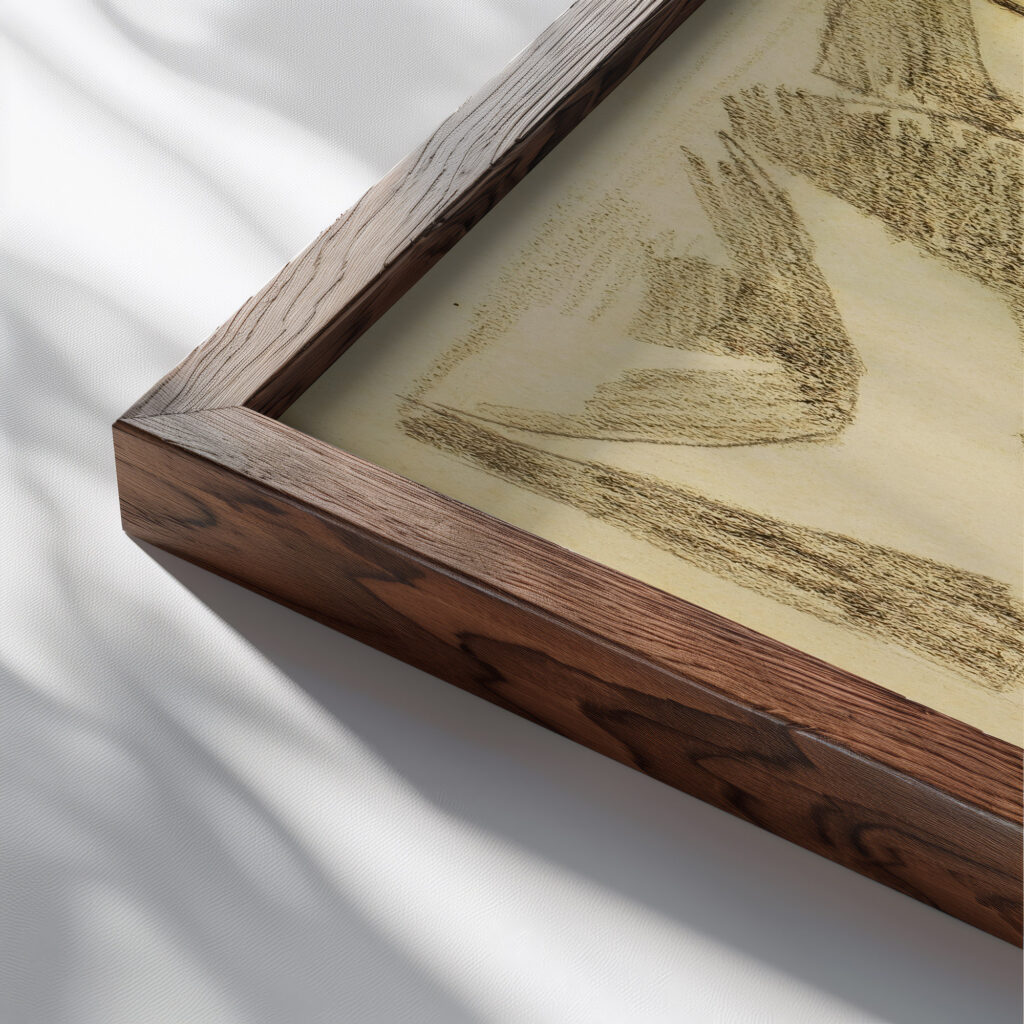 Reclining Nude Women Carl Newman close up dark wood mockup