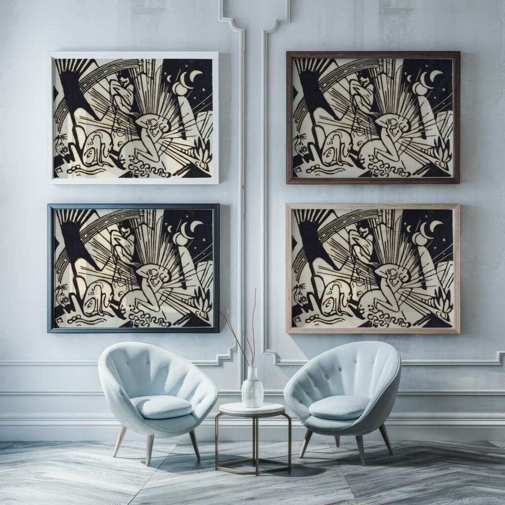 Reconciliation Versoehnung 1912 Franz Marc framed posters mockup