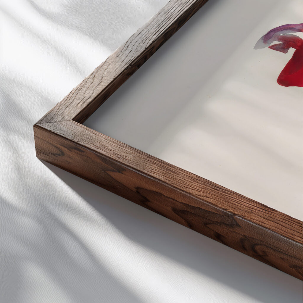 Red Canna 1915 Georgia OKeeffe close up dark wood mockup