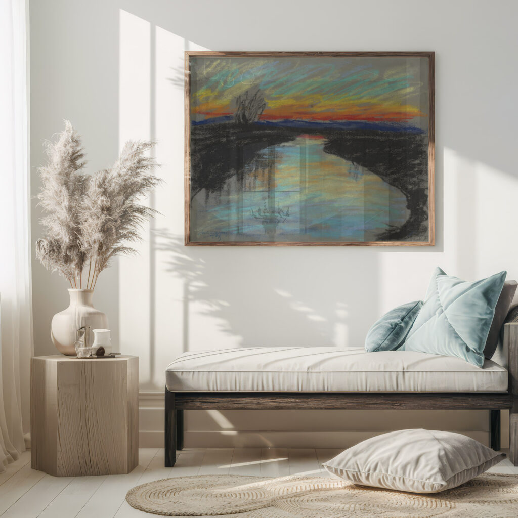 Red Dawn over a River 1929 1930 Zolo Palugyay 5 mockup