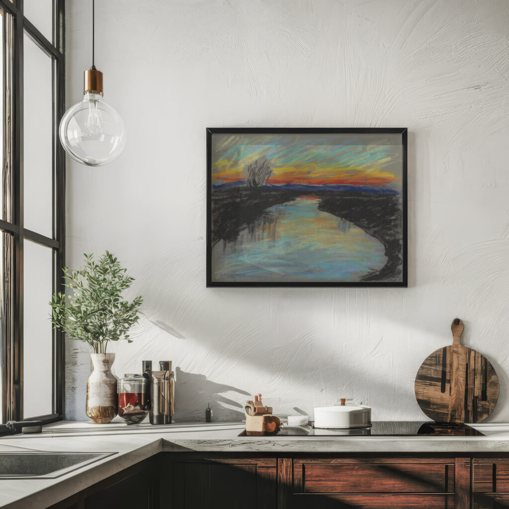 Red Dawn over a River 1929 1930 Zolo Palugyay 6 mockup