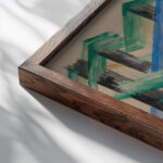 Red Deer 1913 Franz Marc close up dark wood mockup