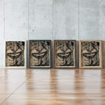 Red Laughter 1931 Karlis Padegs framed posters mockup