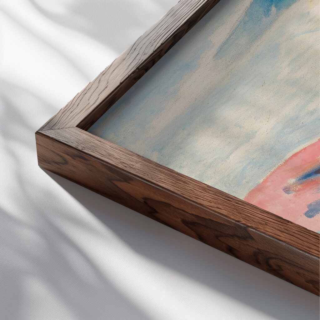 Red Rocks 1915 Edvard Munch close up dark wood mockup