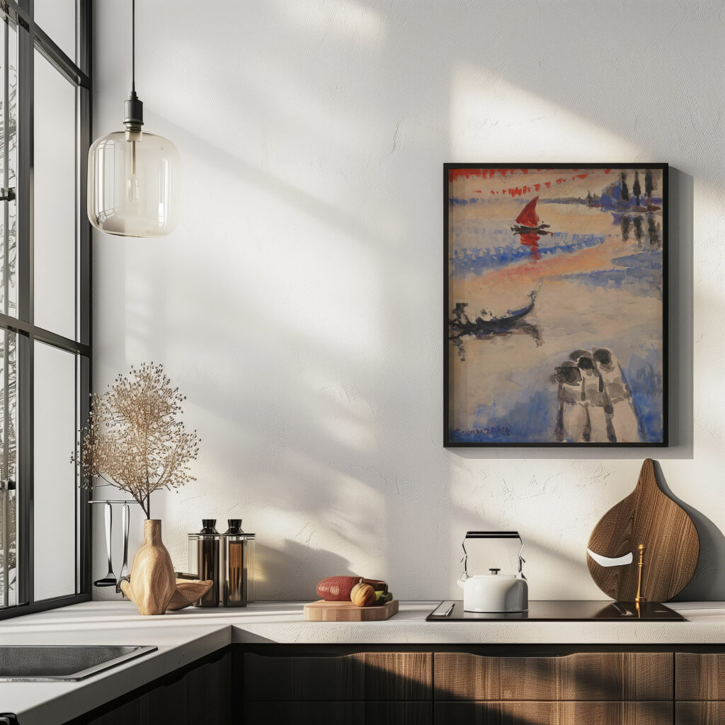 Red Sailing Ship and Gondola Jules Schmalzigaug 6 mockup