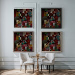 Redgreen and Violet Yellow Rhythms 1920 Paul Klee framed posters mockup