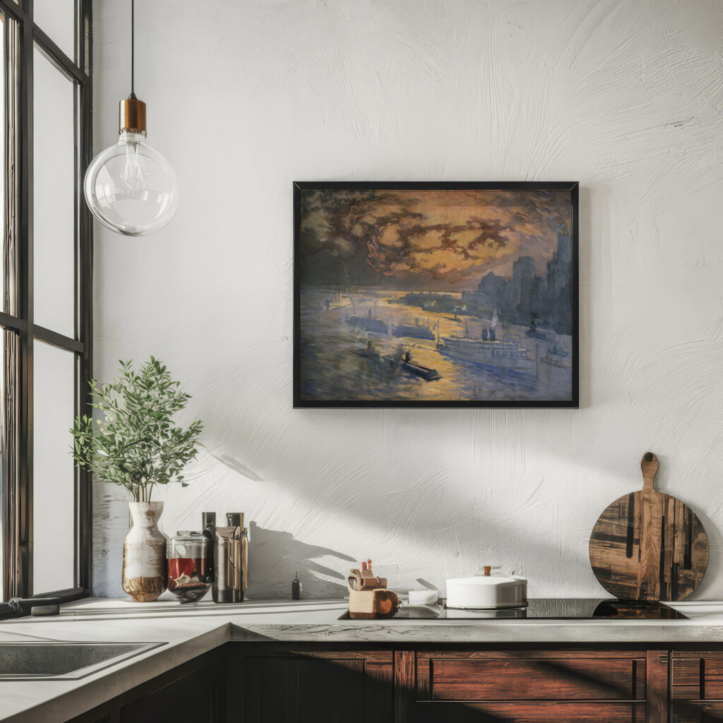 Reflective river 1921 Joseph Pennell 6 mockup