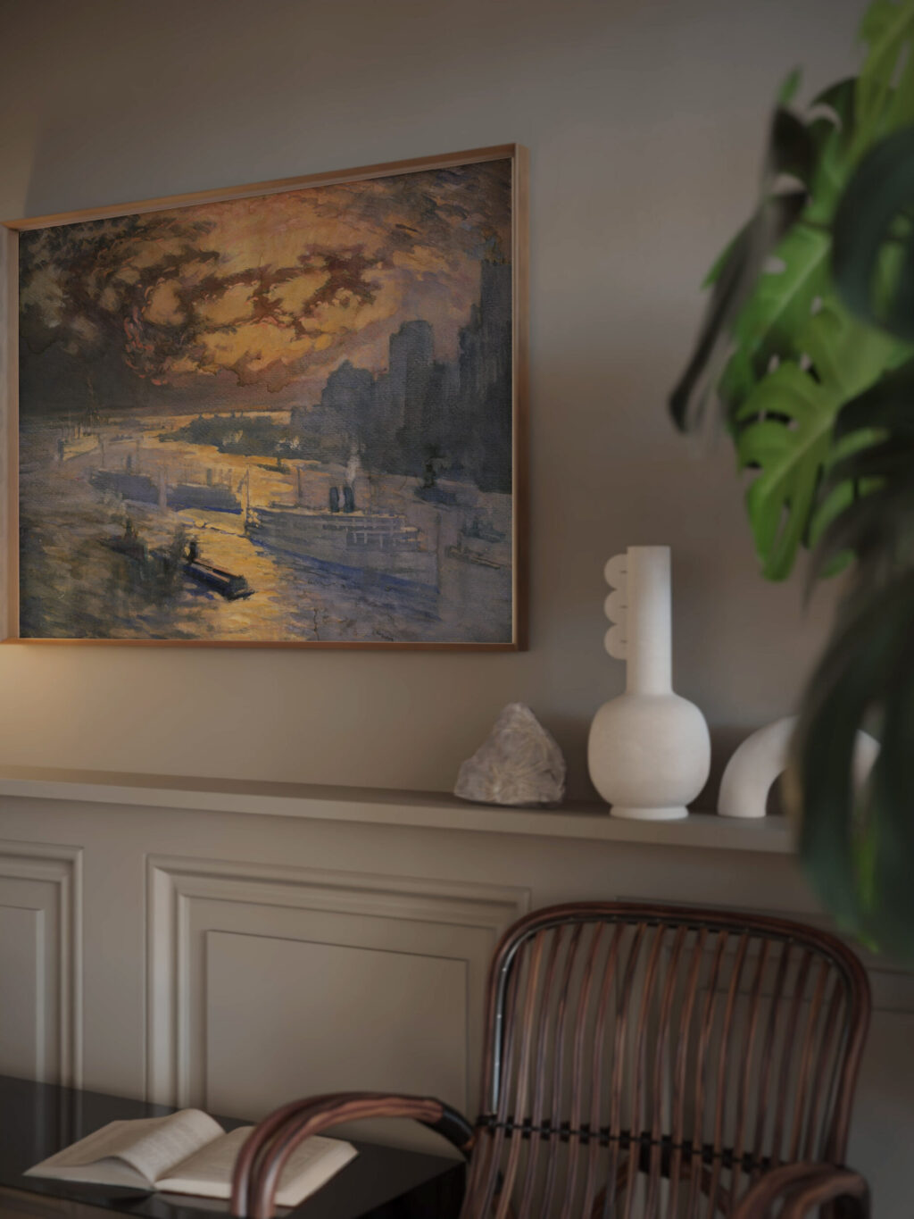 Reflective river 1921 Joseph Pennell video mockup