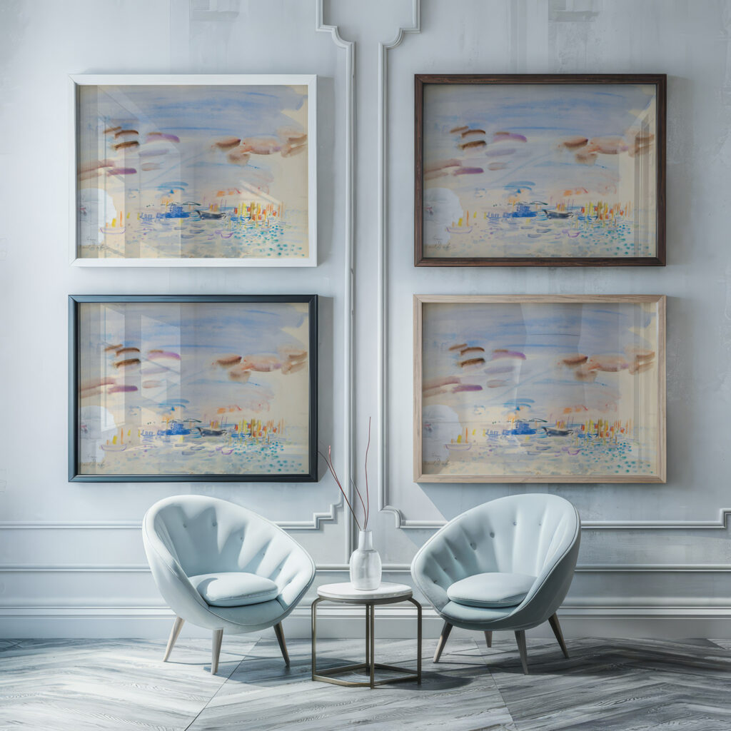 Regates a Cowes 1929 Raoul Dufy framed posters mockup