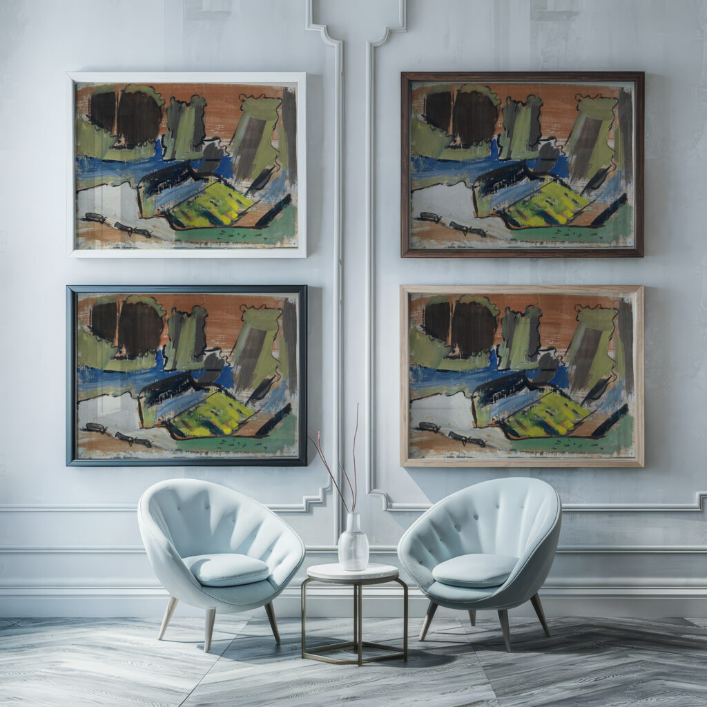 Regenwolken uber der Balmalp August Babberger framed posters mockup