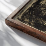 Reiter im Grunewald 1914 Ernst Ludwig Kirchner close up dark wood mockup