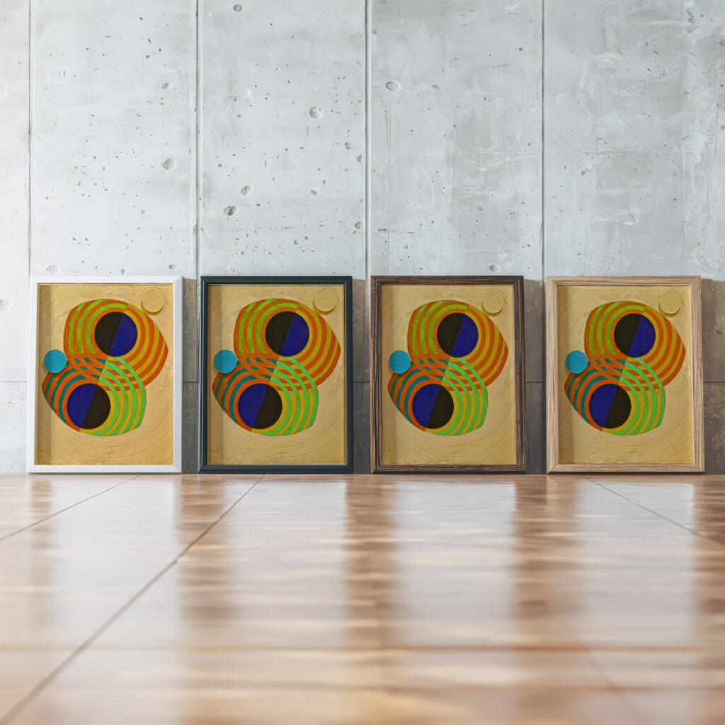 Relief Rhythms 1932 Robert Delaunay framed posters mockup