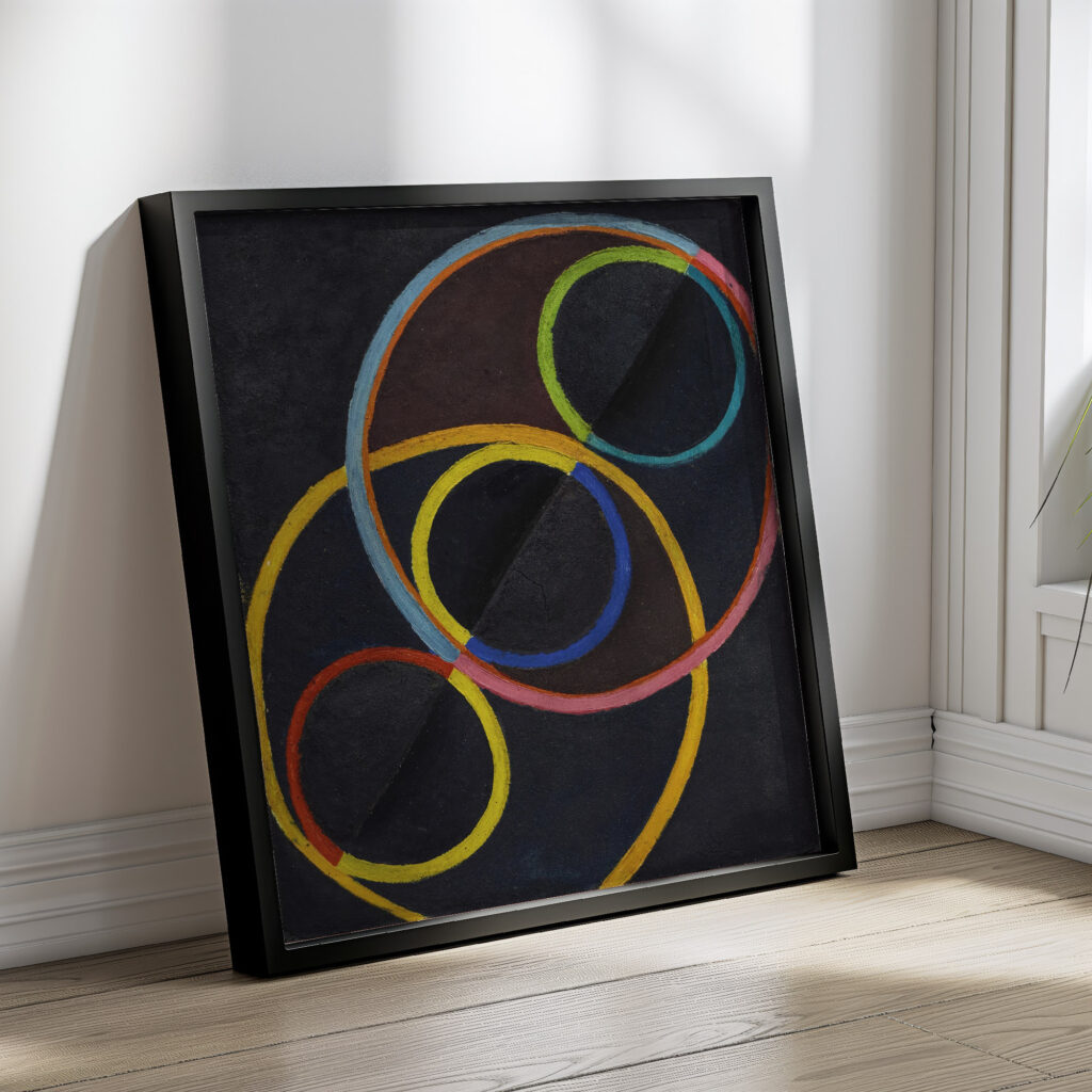 Relief noir avec des cercles de couleur Robert Delaunay 4 mockup