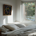 Relief noir avec des cercles de couleur Robert Delaunay 6 mockup