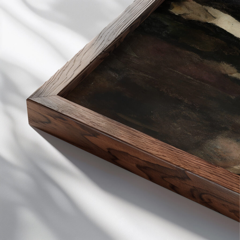 Restaurant ‘Mille Colonnes in Amsterdam Isaac Israels close up dark wood mockup