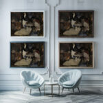 Restaurant ‘Mille Colonnes in Amsterdam Isaac Israels framed posters mockup