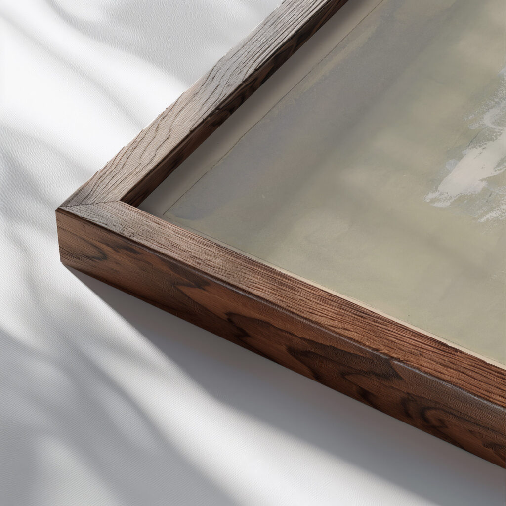 Restless animals 1936 Mikulas Galanda close up dark wood mockup