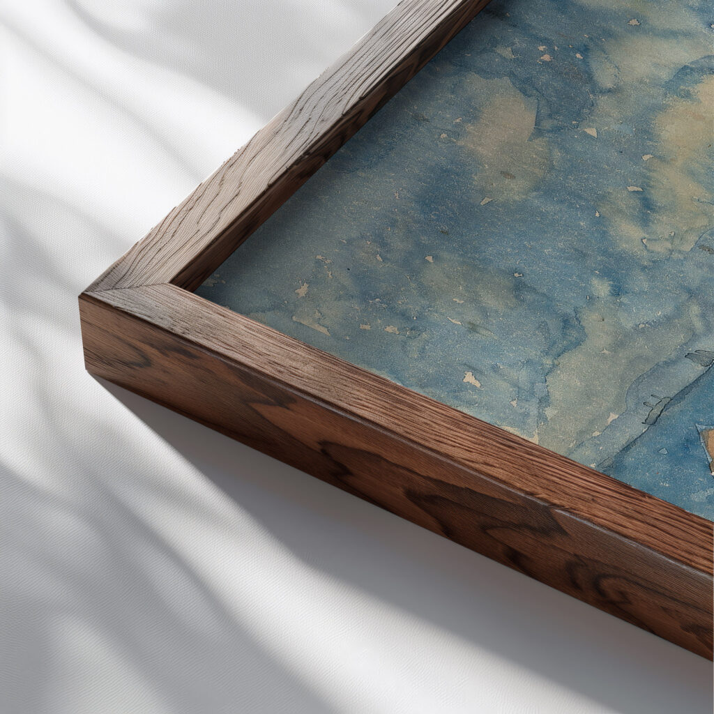 Revere Beach c. 1896 Maurice Prendergast close up dark wood mockup