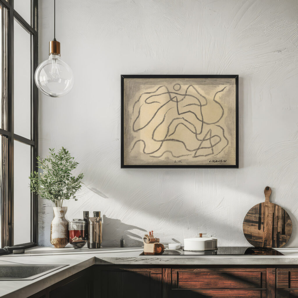 Rhythmic Lines Abstraction 1915 Abraham Walkowitz 6 mockup