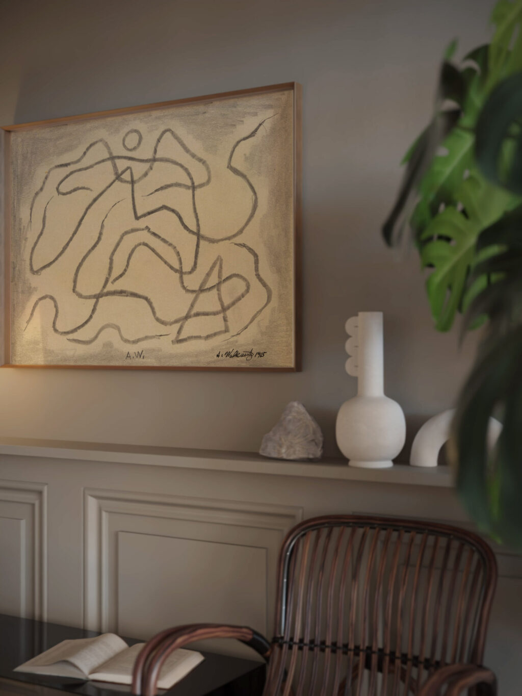 Rhythmic Lines Abstraction 1915 Abraham Walkowitz video mockup