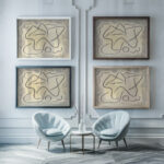 Rhythmic Lines Abstraction 1917 Abraham Walkowitz framed posters mockup